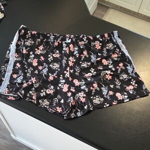 3x Black Floral Women's Nightie Shorts